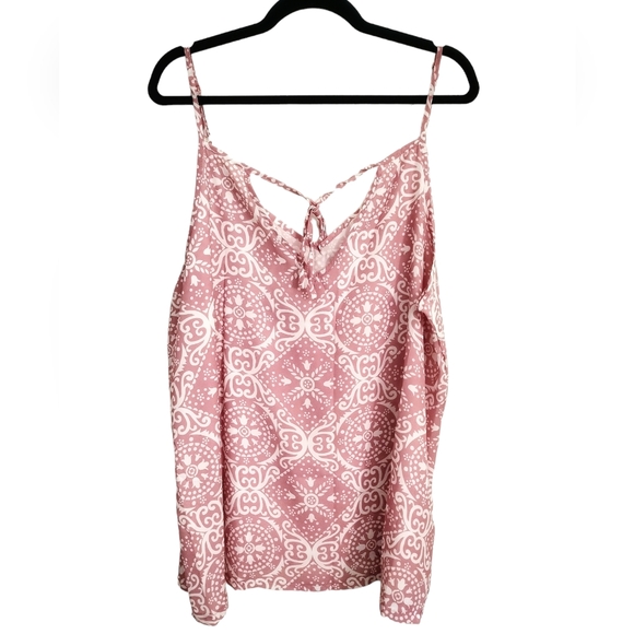 Pink and white boho summer tank top size 2XL - Picture 4 of 5